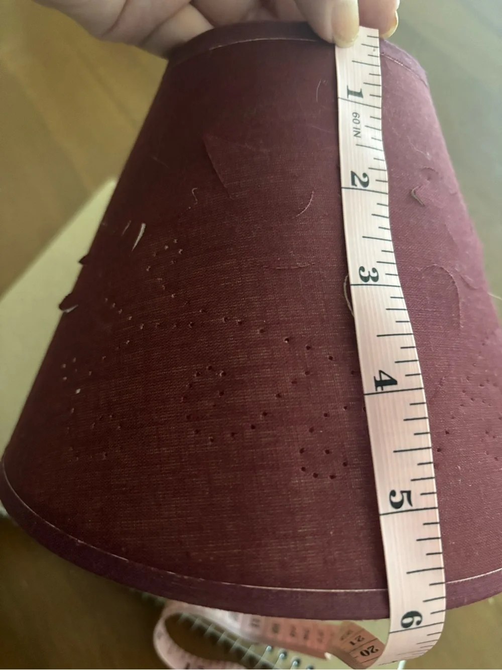 Vintage Punched Burgundy Shade Folk Punch Art Fabric See Pics Wine Final Sale